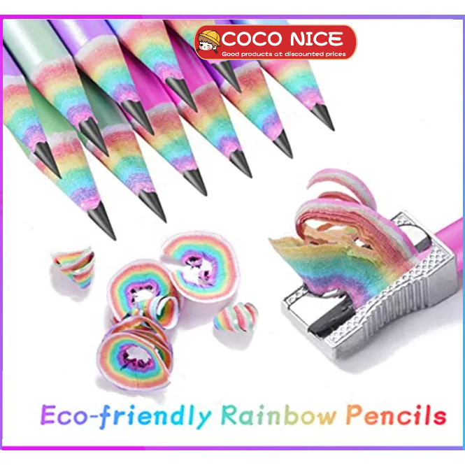 Bút Chì Vẽ Và Viết Giấy HB Màu Cầu Vồng Dành Cho Học Sinh