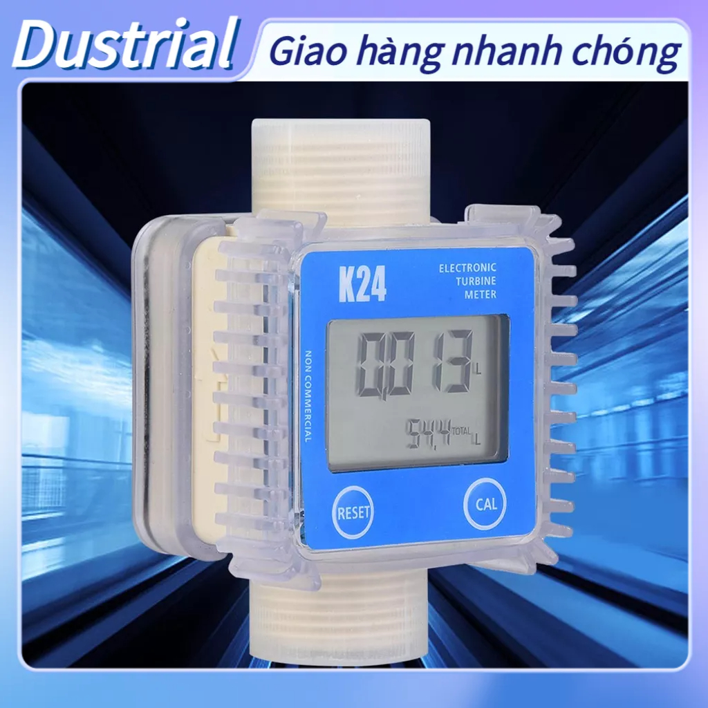 Đồng hồ đo lưu lượng nhiên liệu diesel kỹ thuật số K24 cho nước/ hóa chất 2.3-3.3V Dustrial B.
