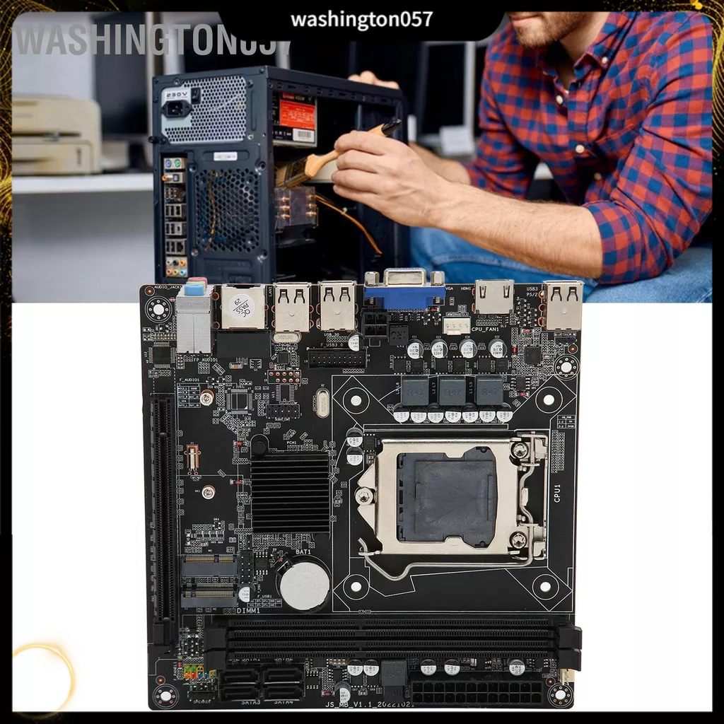 Washington057 2 Bo mạch chủ DDR3 với CPU LGA1155 4 SATA2.0 12 USB2.0 PCIE 16X PC PCB cho Máy tính để bàn