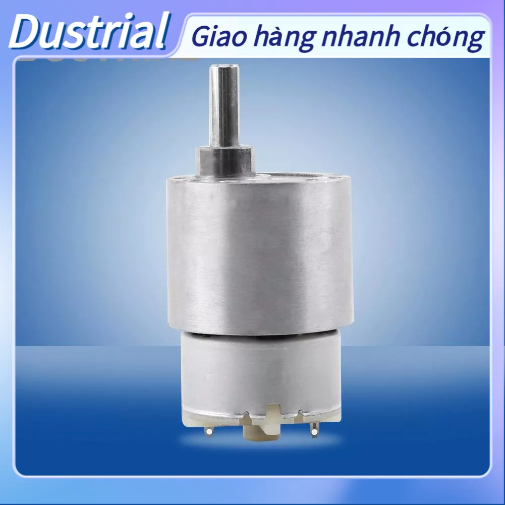 Động cơ điện hộp số mô-men xoắn cao 37mm DC 12V giảm tốc 3 5/15/30/70RPM Dustrial L.