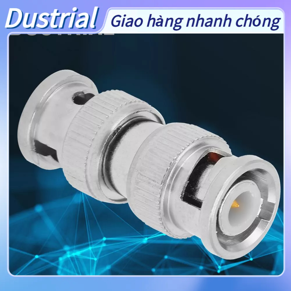 Dustrial 2 cái BNC Đực sang M/M Đầu Nối Đồng Trục Bộ Chuyển Đổi RF cho Camera An Ninh CCTV