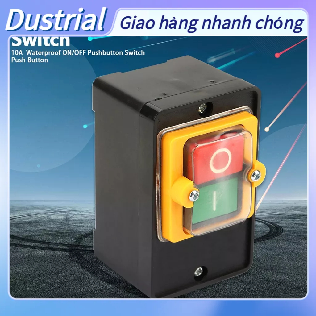 [Hàng Sẵn] Công Tắc chống nước AC220V/380V 10A Nút ấn công tắc BẬT/TẮT chống nước Dustrial A.