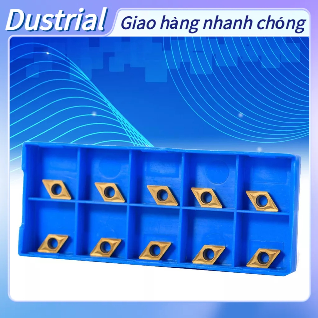Dustrial 10 cái Mẹo cacbua CNC Chèn Lưỡi cắt Máy tiện Dụng cụ có hộp