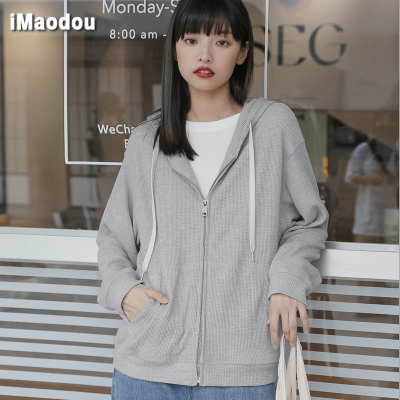 IMAODOU Áo hoodie mỏng  tay dài thời trang xuân thu 2023