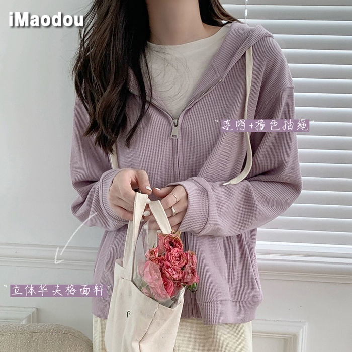 IMAODOU Áo hoodie mỏng  tay dài thời trang xuân thu 2023