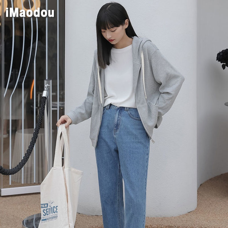 IMAODOU Áo hoodie mỏng  tay dài thời trang xuân thu 2023