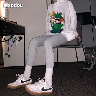 IMAODOU Quần legging cạp cao 9 điểm  bằng cotton mỏng 100% dệt sợi dọc thời trang xuân thu có cỡ lớn cho nữ