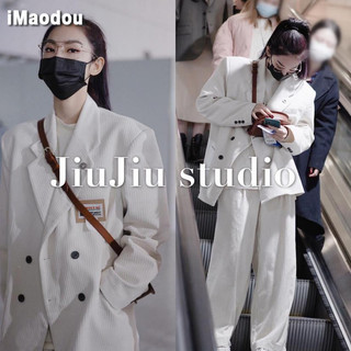 IMAODOU Set Áo Khoác Blazer + Quần Dài Ống Đứng Thời Trang Nữ