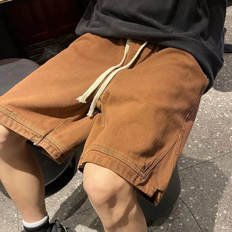 Quần Short Denim Thời Trang Retro Đường Phố Cá Tính Cho Nam