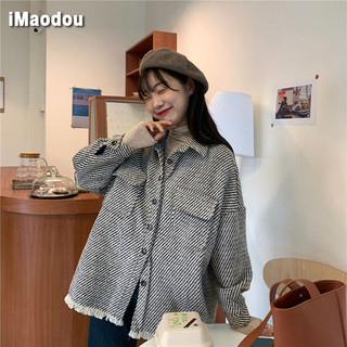 IMAODOU Áo Sơ Mi   Sọc Tay Dài Hợp Thời Trang Dành Cho Nữ
