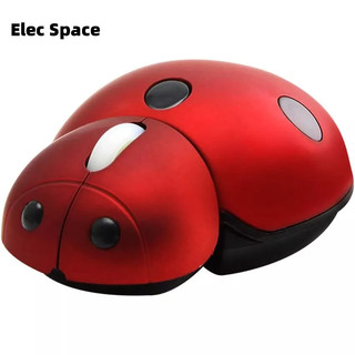 Elec Space Chuột quang không dây mini 3000dpi thiết kế bọ rùa dễ thương cho PC laptop Notebook