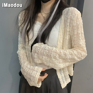 Áo khoác cardigan IMAODOU dài tay phối ren đáng yêu thời trang 2023 cho nữ