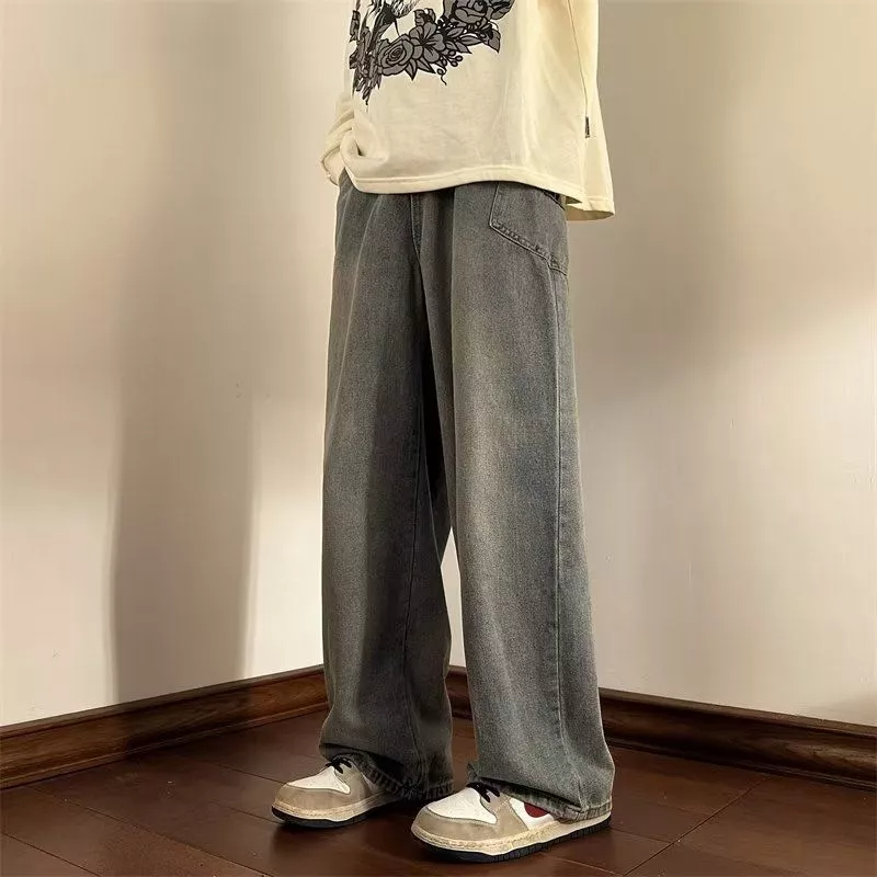 Quần Jean Ống Rộng Thời Trang Đường Phố Mỹ Cá Tính Cho Nam