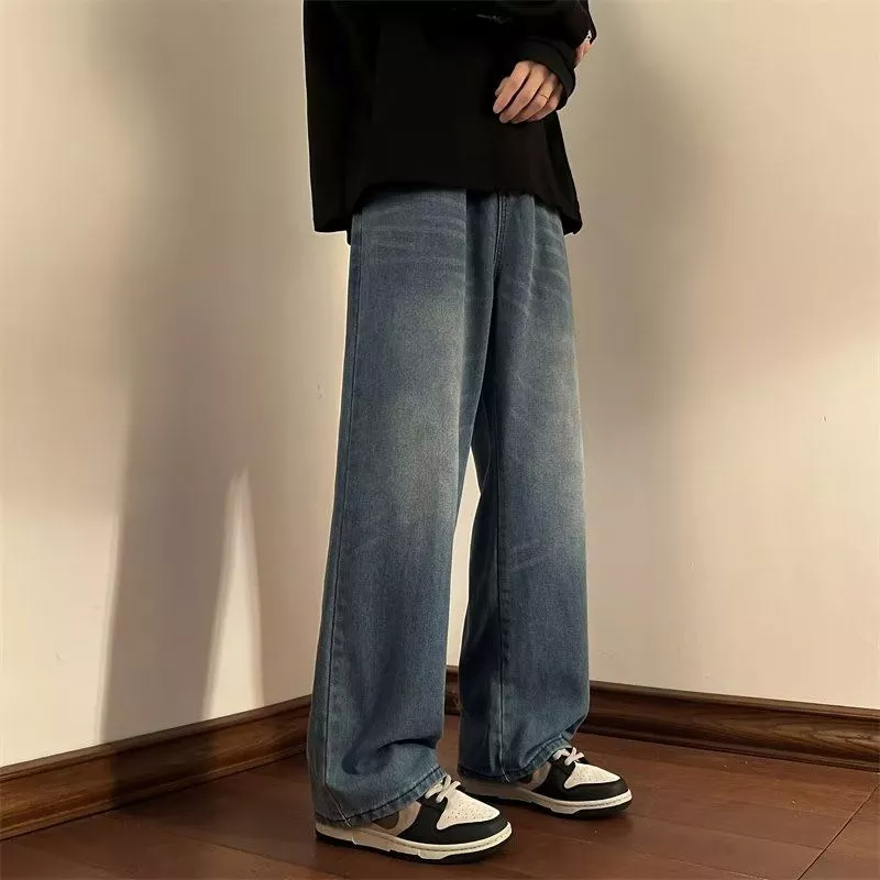 Quần Jean Ống Rộng Thời Trang Đường Phố Mỹ Cá Tính Cho Nam