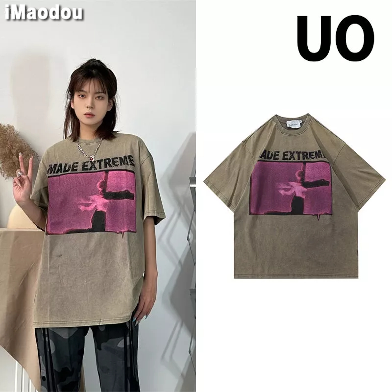 Áo Thun 100% Cotton Tay Ngắn Dáng Rộng In Hoạ Tiết Đơn Giản Trẻ Trung Dành Cho Cặp Đôi