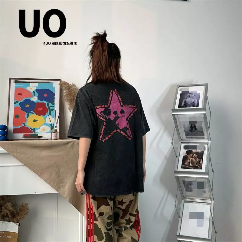 Áo Thun 100% Cotton Tay Ngắn Dáng Rộng In Hoạ Tiết Đơn Giản Trẻ Trung Dành Cho Cặp Đôi