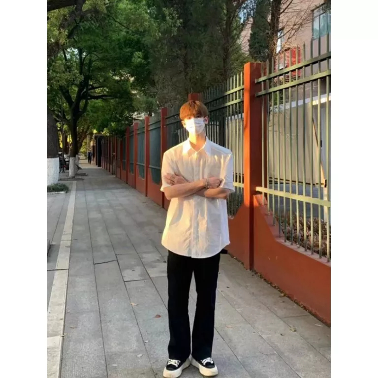 Áo Sơ Mi Cotton Tay Ngắn Dáng Rộng Phong Cách Nhật Bản Thời Trang Mùa Hè Mới Cho Nam