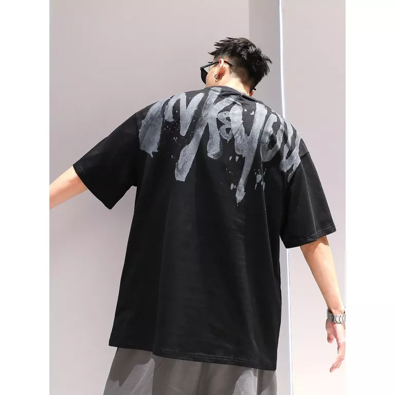 Áo Thun Tay Ngắn Phong Cách Hip Hop Đường Phố Mùa Hè Cỡ Lớn Phong Cách Mỹ Mới Cho Nam