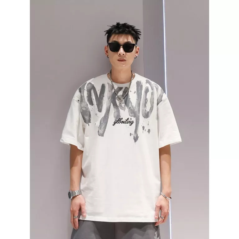 Áo Thun Tay Ngắn Phong Cách Hip Hop Đường Phố Mùa Hè Cỡ Lớn Phong Cách Mỹ Mới Cho Nam