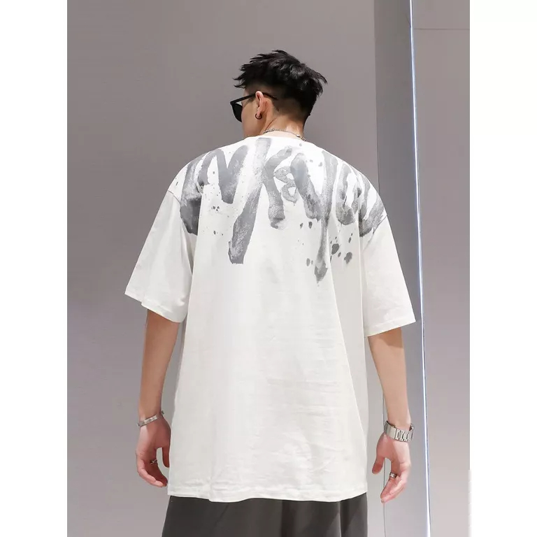 Áo Thun Tay Ngắn Phong Cách Hip Hop Đường Phố Mùa Hè Cỡ Lớn Phong Cách Mỹ Mới Cho Nam