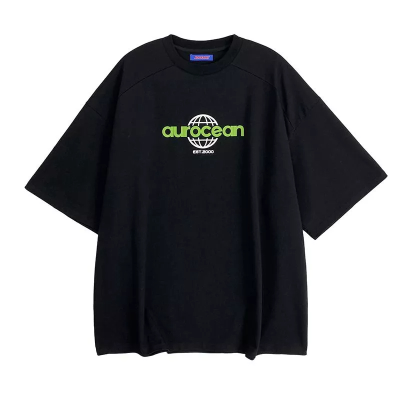 Áo Thun 100 Cotton Nguyên Chất Ngắn Tay Dáng Rộng Phong Cách Retro Hong Kong