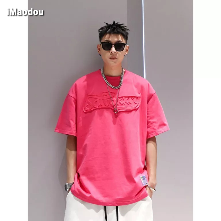 Áo Thun Tay Ngắn Màu Trơn In Chữ Phong Cách Nhật Bản Thời Trang Mùa Hè 2023