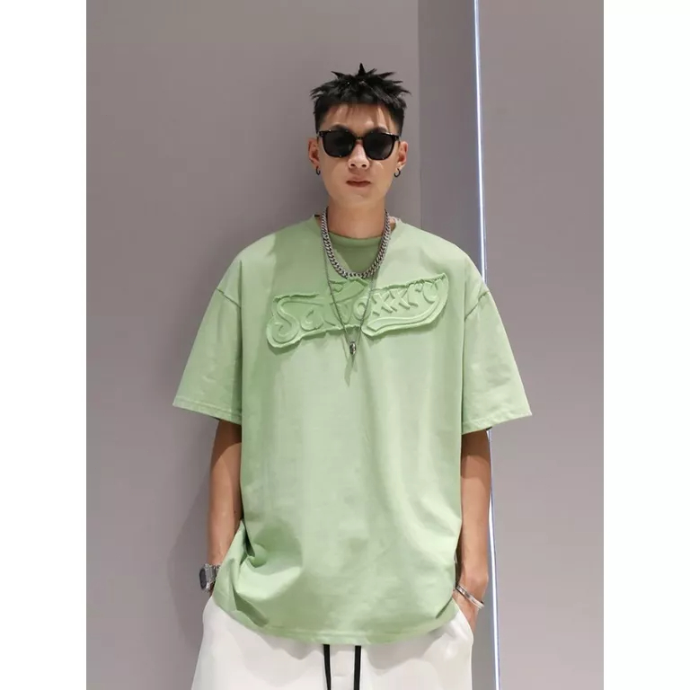 Áo Thun Tay Ngắn Màu Trơn In Chữ Phong Cách Nhật Bản Thời Trang Mùa Hè 2023