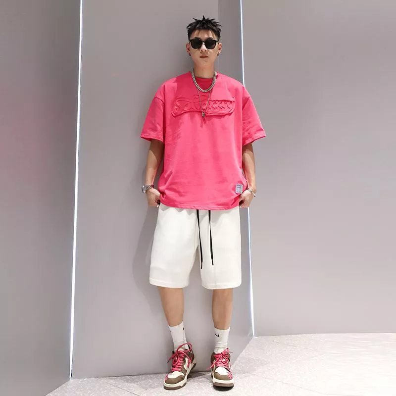 Áo Thun Tay Ngắn Màu Trơn In Chữ Phong Cách Nhật Bản Thời Trang Mùa Hè 2023