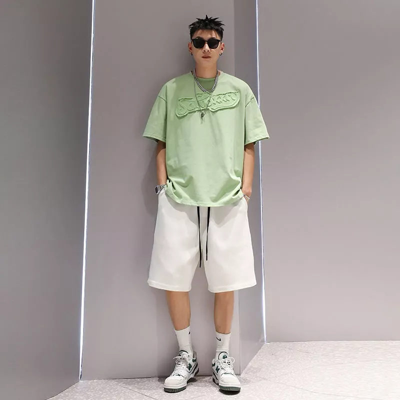 Áo Thun Tay Ngắn Màu Trơn In Chữ Phong Cách Nhật Bản Thời Trang Mùa Hè 2023