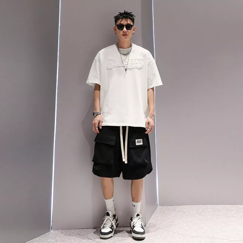 Áo Thun Tay Ngắn Màu Trơn In Chữ Phong Cách Nhật Bản Thời Trang Mùa Hè 2023