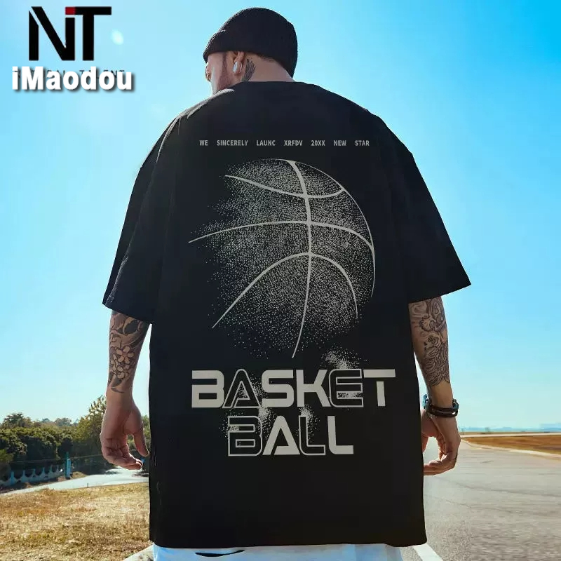 Áo Thun Thể Thao Tay Ngắn Dáng Rộng Bằng Cotton Phong Cách Âu Mỹ Thời Trang Mùa Hè Cho Nam