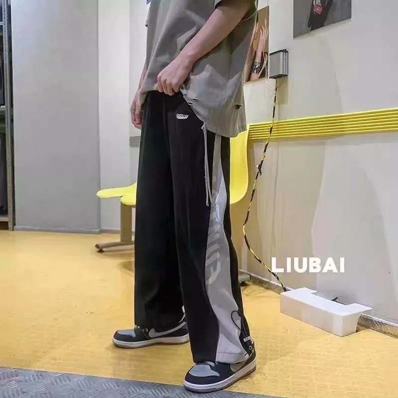 Quần Dài Dáng Suông Rộng Có Dây Rút Phong Cách Hàn Quốc Thời Trang Xuân Thu Mới Cho Nam