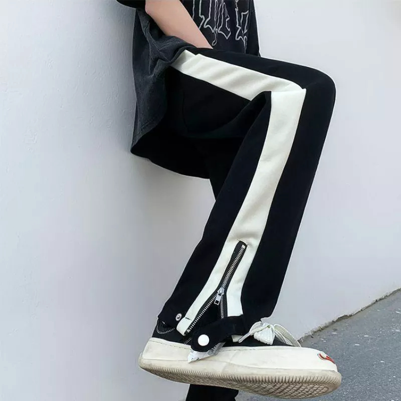 Quần Dài Thể Thao Dáng Ôm Có Khóa Kéo Phong Cách Đường Phố Mỹ Thời Trang Cho Nam