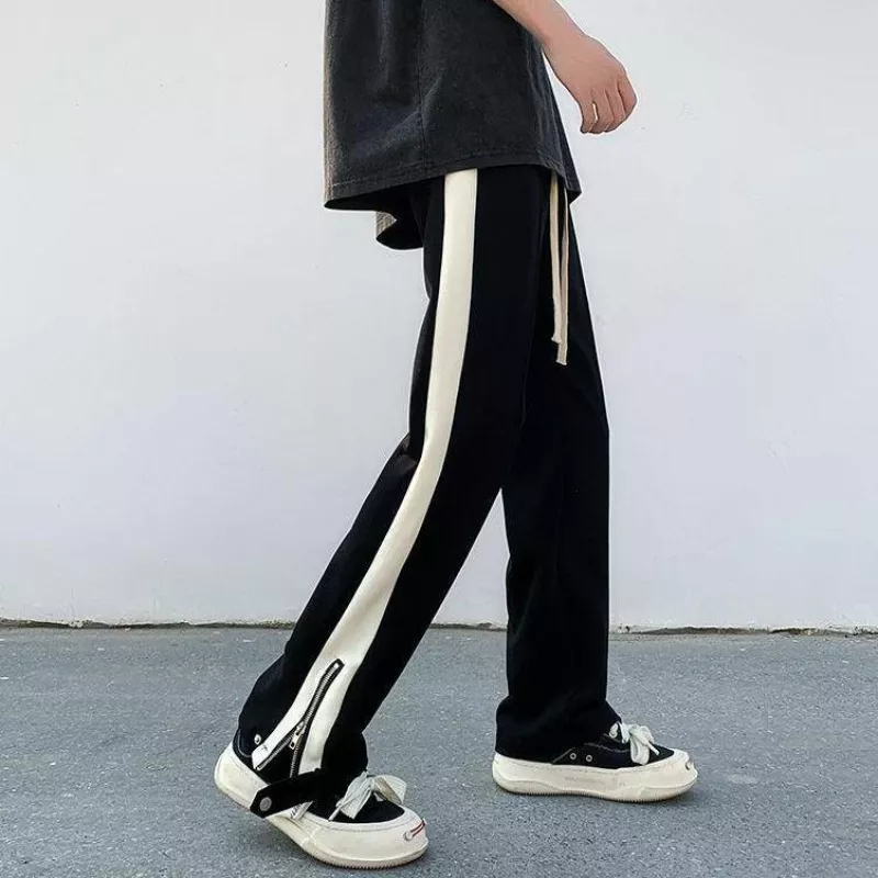 Quần Dài Thể Thao Dáng Ôm Có Khóa Kéo Phong Cách Đường Phố Mỹ Thời Trang Cho Nam