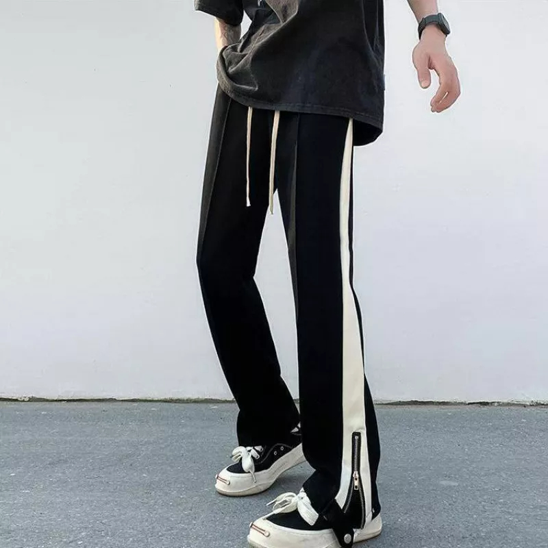 Quần Dài Thể Thao Dáng Ôm Có Khóa Kéo Phong Cách Đường Phố Mỹ Thời Trang Cho Nam