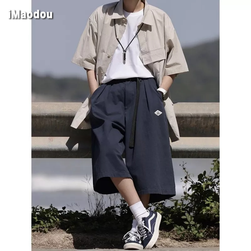 Quần Short Dáng Rộng Phong Cách Đường Phố Mỹ Thời Trang Mùa Hè Cho Nam 7 Tấc