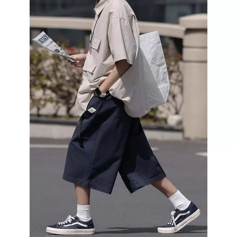 Quần Short Dáng Rộng Phong Cách Đường Phố Mỹ Thời Trang Mùa Hè Cho Nam 7 Tấc