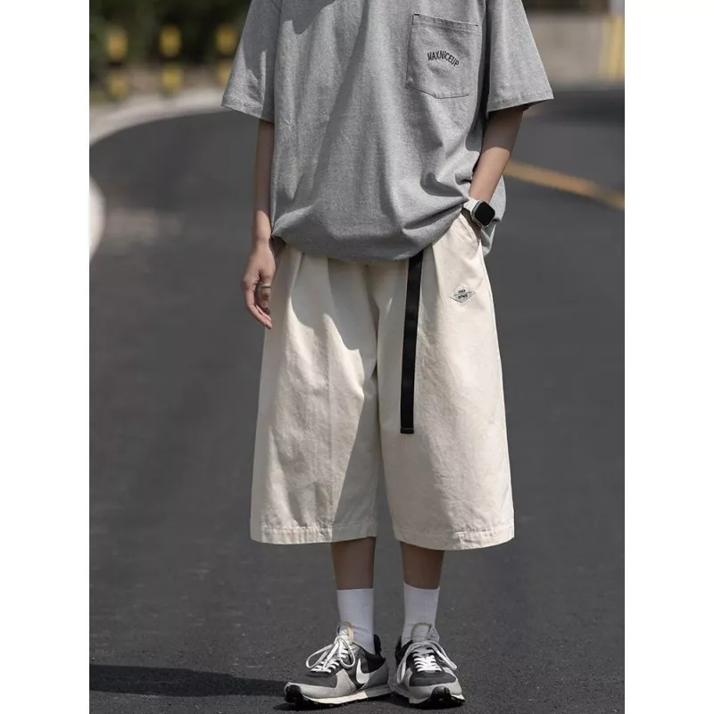 Quần Short Dáng Rộng Phong Cách Đường Phố Mỹ Thời Trang Mùa Hè Cho Nam 7 Tấc