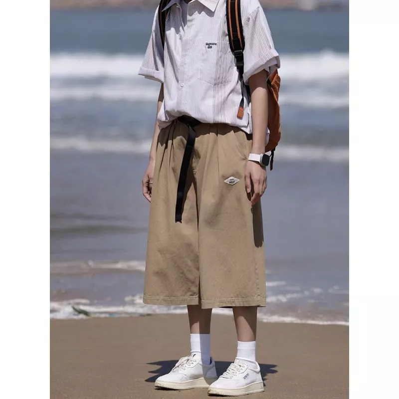Quần Short Dáng Rộng Phong Cách Đường Phố Mỹ Thời Trang Mùa Hè Cho Nam 7 Tấc