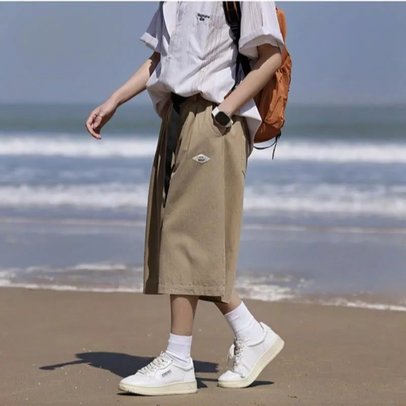 Quần Short Dáng Rộng Phong Cách Đường Phố Mỹ Thời Trang Mùa Hè Cho Nam 7 Tấc
