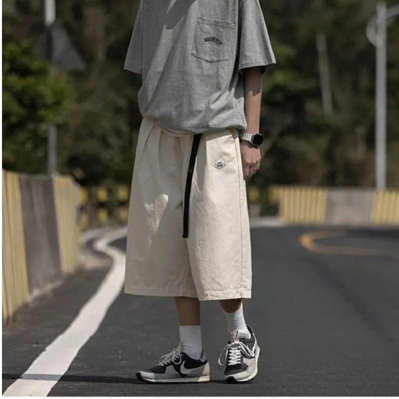 Quần Short Dáng Rộng Phong Cách Đường Phố Mỹ Thời Trang Mùa Hè Cho Nam 7 Tấc