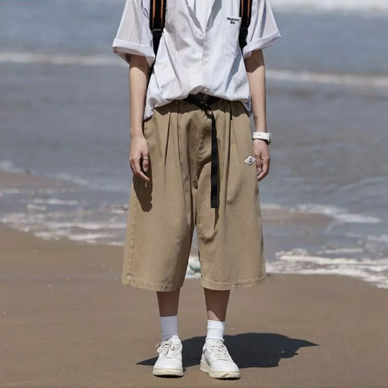 Quần Short Dáng Rộng Phong Cách Đường Phố Mỹ Thời Trang Mùa Hè Cho Nam 7 Tấc