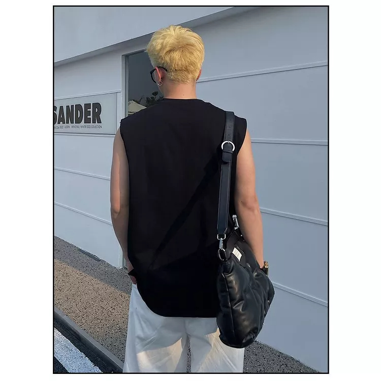 Áo Thun Sát Nách Màu Trơn Có Khóa Kéo Phong Cách Thể Thao Đường Phố Thời Trang Mùa Hè Cho Nam Và Nữ