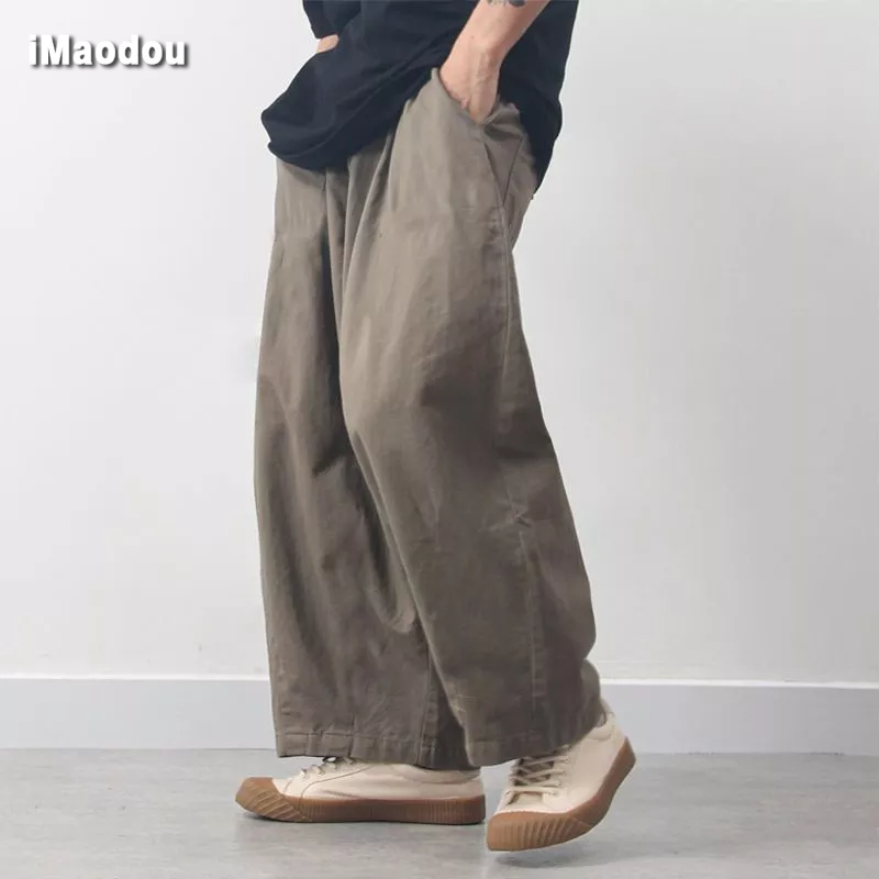Quần Dài Ống Rộng Phong Cách Retro Nhật Bản Thời Trang Cho Nam Nữ