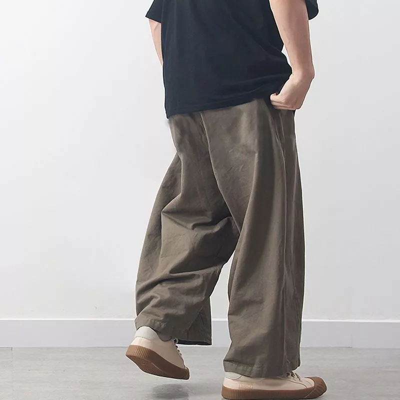 Quần Dài Ống Rộng Phong Cách Retro Nhật Bản Thời Trang Cho Nam Nữ