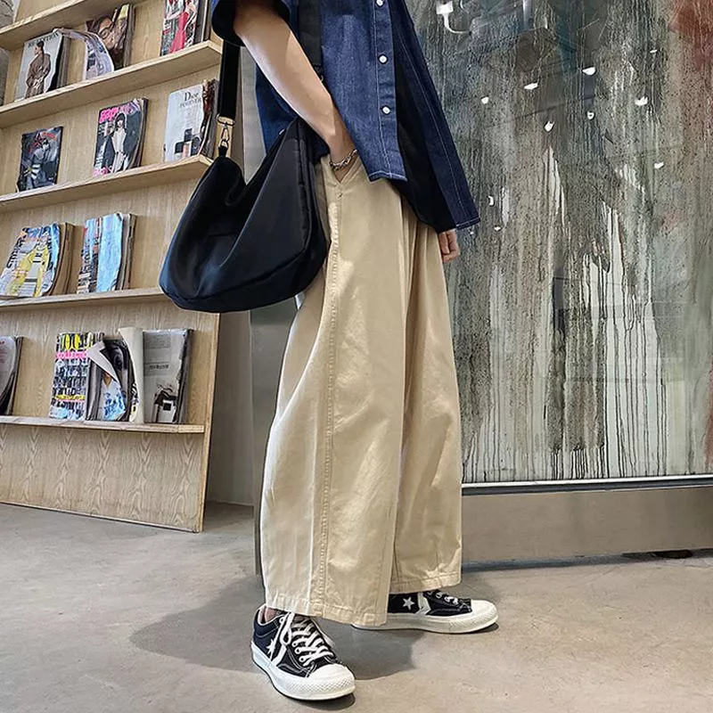 Quần Dài Ống Rộng Phong Cách Retro Nhật Bản Thời Trang Cho Nam Nữ