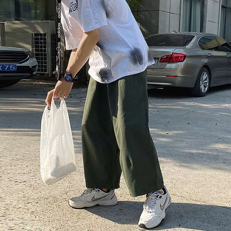 Quần Dài Ống Rộng Phong Cách Retro Nhật Bản Thời Trang Cho Nam Nữ