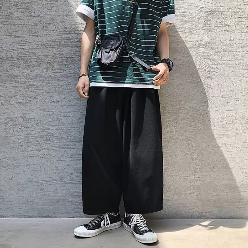 Quần Dài Ống Rộng Phong Cách Retro Nhật Bản Thời Trang Cho Nam Nữ
