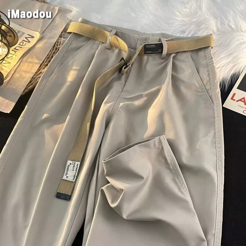 Quần Dài Ống Đứng Có Thắt Lưng Phong Cách Hàn Quốc Hợp Thời Trang Xuân Hè Cho Nam