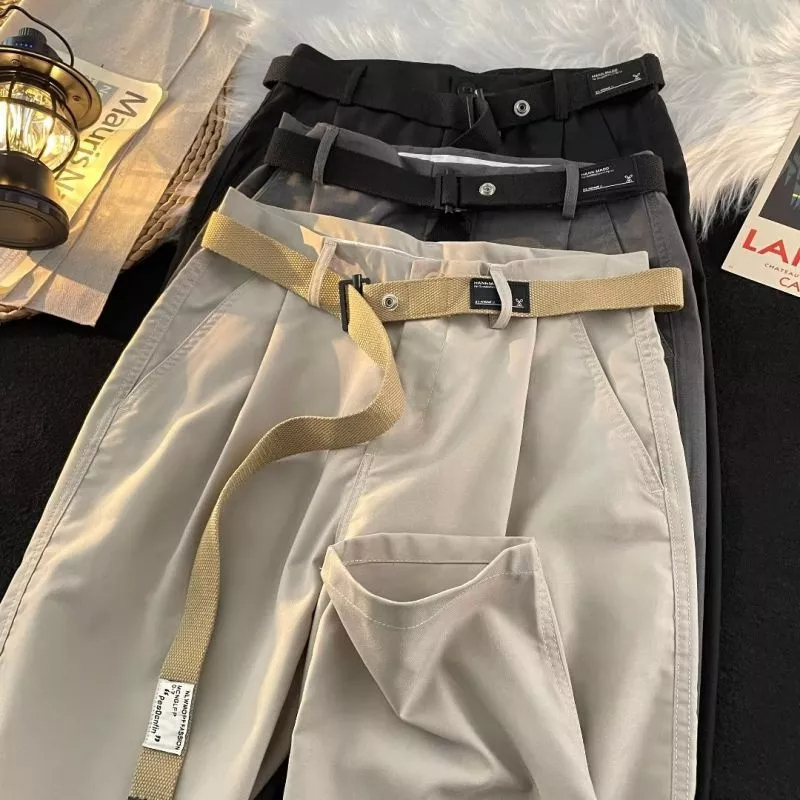 Quần Dài Ống Đứng Có Thắt Lưng Phong Cách Hàn Quốc Hợp Thời Trang Xuân Hè Cho Nam